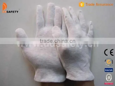 DDSAFETY 2017 Natural Bleach Cotton Interlock Reversible hem Anti Static Safety Gloves