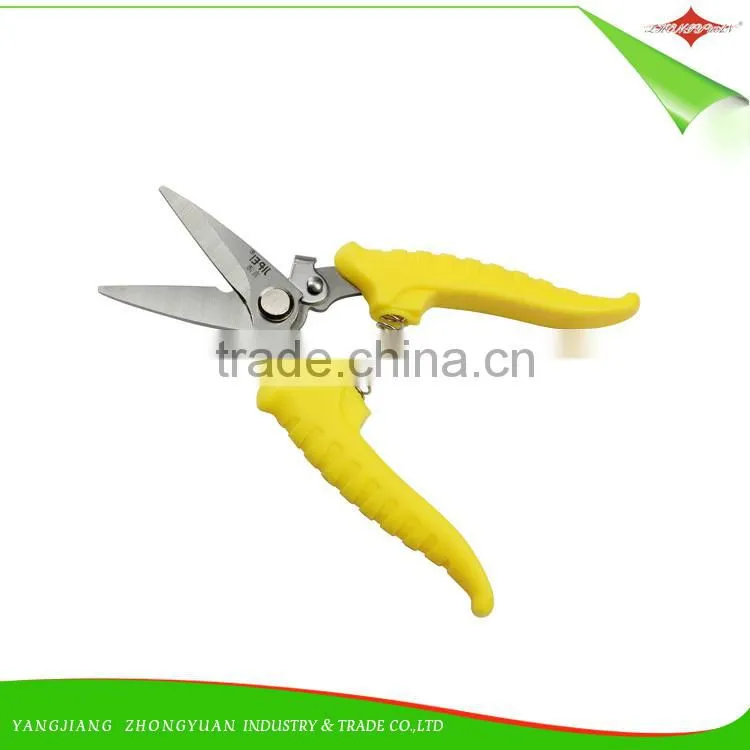 High Quality 7 Inches Stainless Steel Garden Scissors/Pruner with Plastic Handle