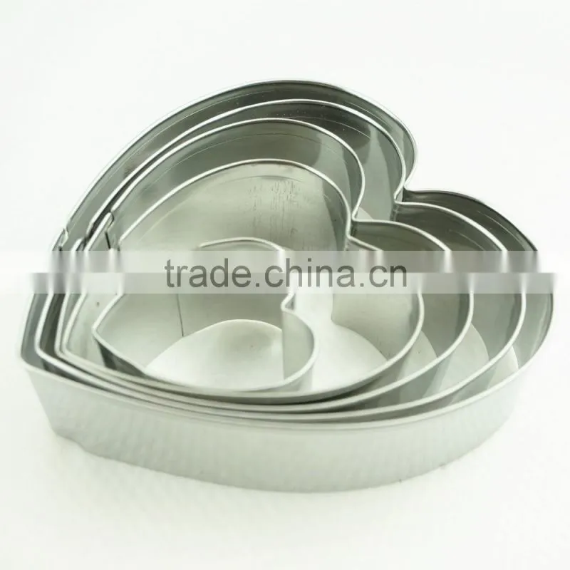 47097 5pcs heart shape stainless steel cookie cutter set