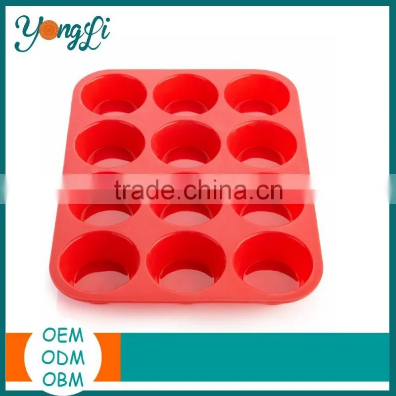 Moulds Cake Tools Type Non-Stick Silicone Cake Mold Rectangular 12 Cup Muffin Pan