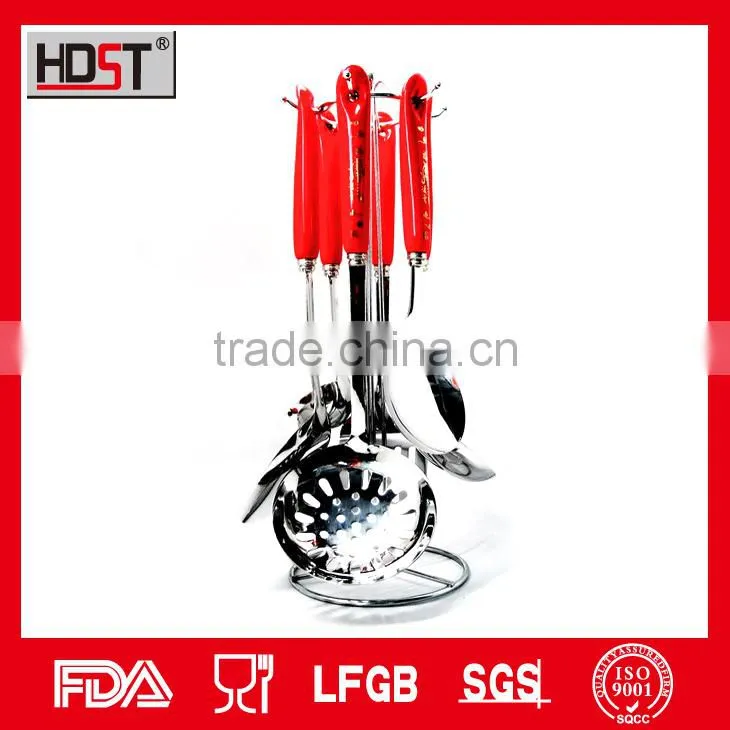 Ceramic red flower handle kitchen appliance korean popular 304 stainless appliances for kitchen