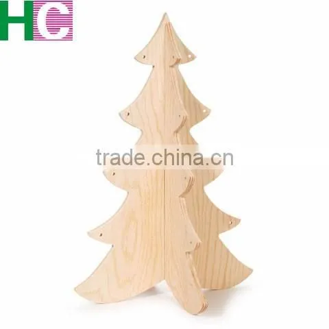 small cheap unfinished wood christmas tree for decor