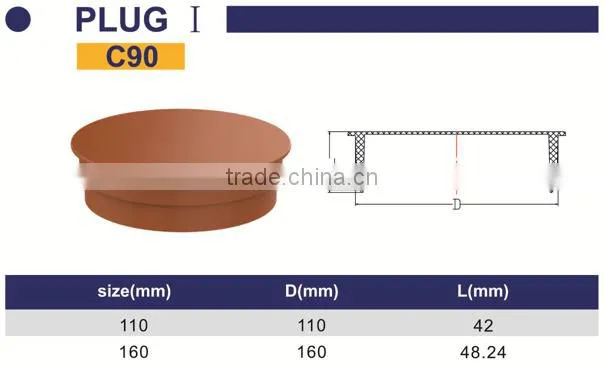 HIGH QUANLITY PLUG OF PVC GB STANDARD EXPANDING FITTINGS FOR DRAINAGE WITH GASKET