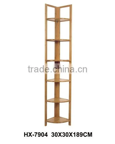 6 tiers cheap hot selling bamboo triangle display shelf