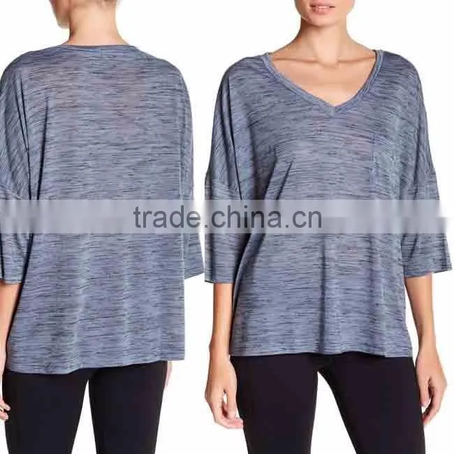 Sport T-shirts Cricket Girls Short Sleeve Tops Tees Women 3/4 Sleeve V-Neck Pocket Tee Shirts
