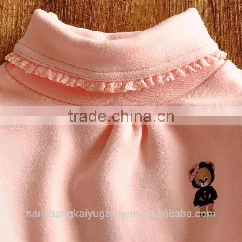 The new kids girls spring and autumn jacket bear solid grounding shirt children baby all-match Long Sleeve Shirt
