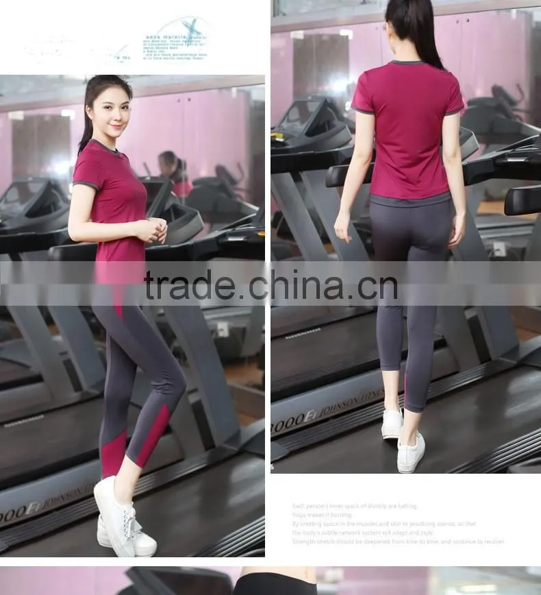 wholesale clothing apparel OEM spandex+nylon sports wears sets for women 2016