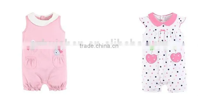 MOM AND BAB Cute Baby Gilrs Clothing Pink Baby Romper Embroidery Baby Bodysuit Pink