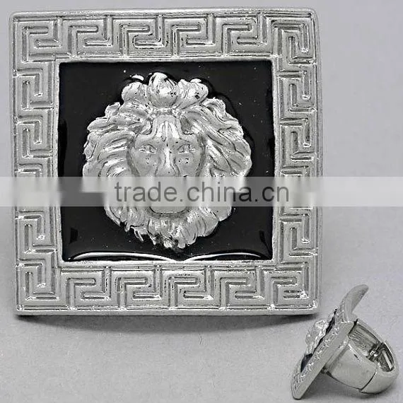 Vintage silver Lion Medallion Rings, Lion Rings, Round Lion Rings for girls