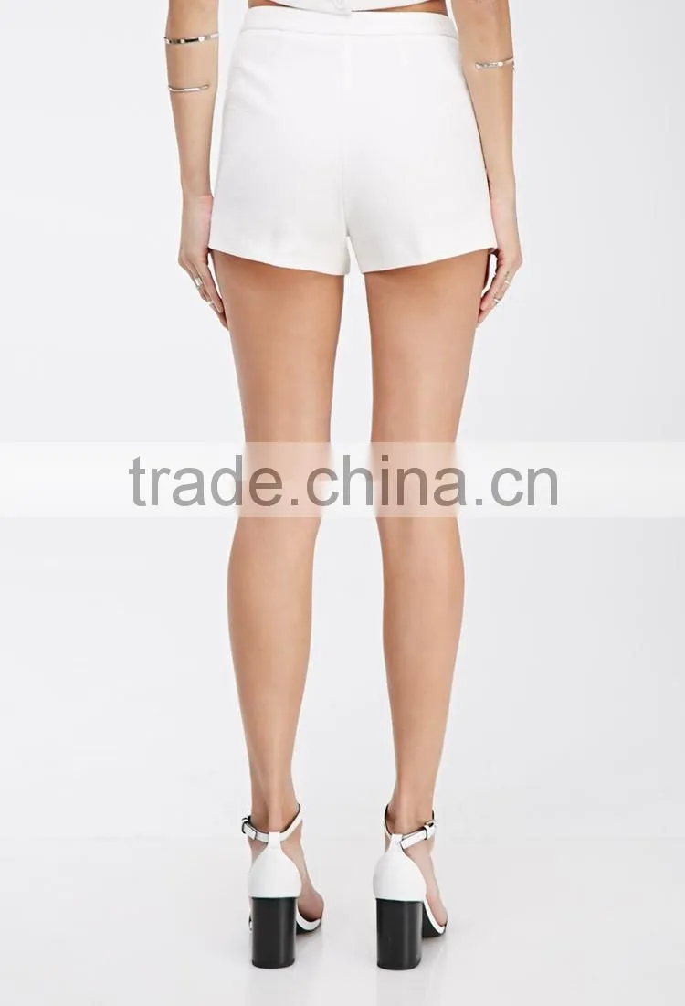wholesale high quality cheap high-waisted wihte cotton short for women