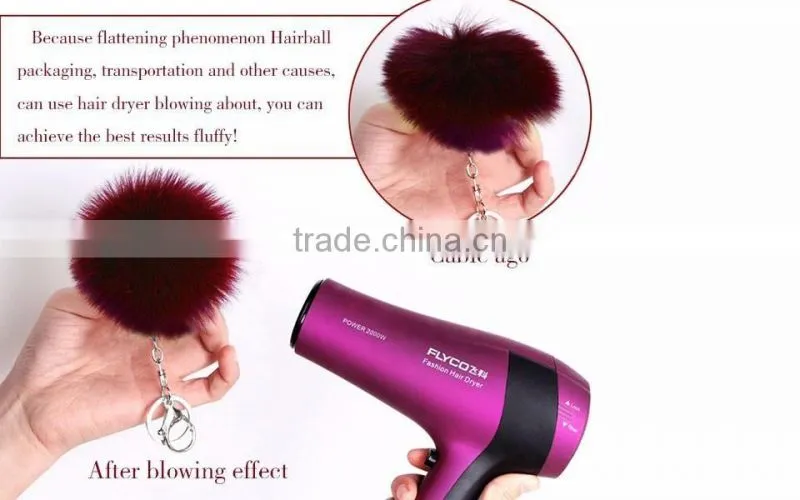 KR 100% Real Rex Rabbit fur Pom pom/Colorful Rabbit fur ball keychain 6-10cm bag pendant