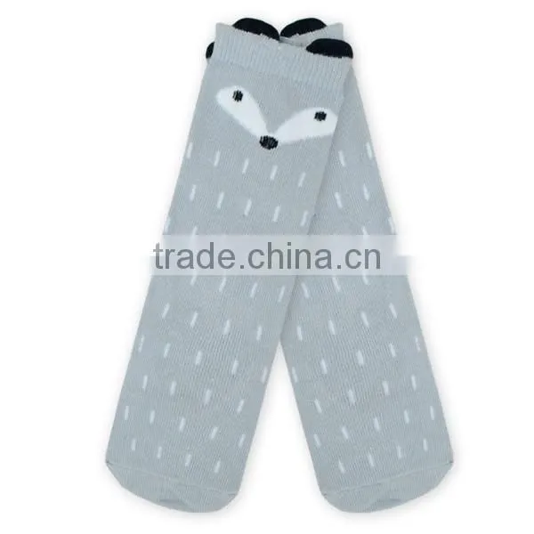 Gray Fox Socks Knitting Cotton Warm Winter Kids Sassy Leg Warmers Wholesale