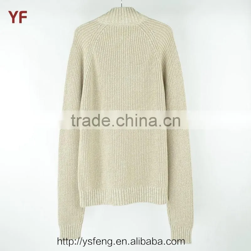 New Design 2015 Mock Neck Men Knitted Sweater