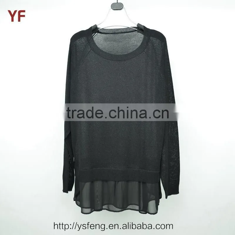 Black Design Hand-Knitted Models Sweaters For Girls