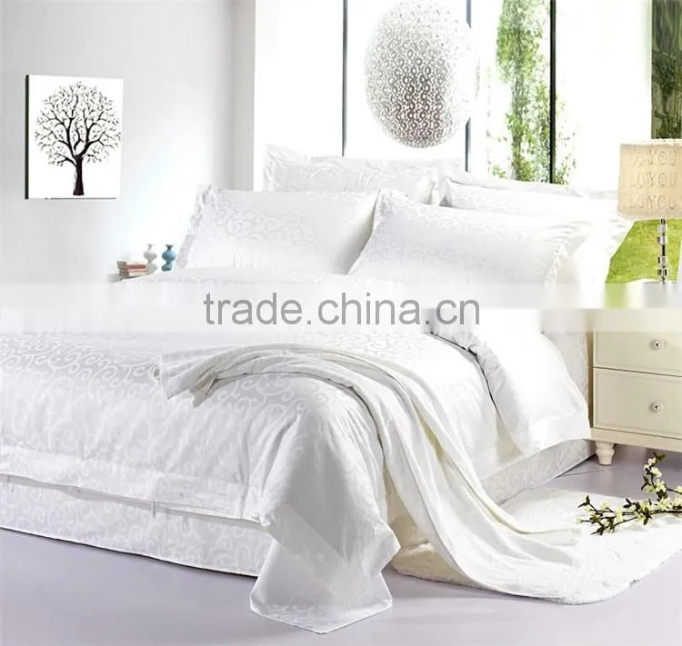 300T 100% Cotton Shining 3cm Strips 4pcs Hotel Bedding Set