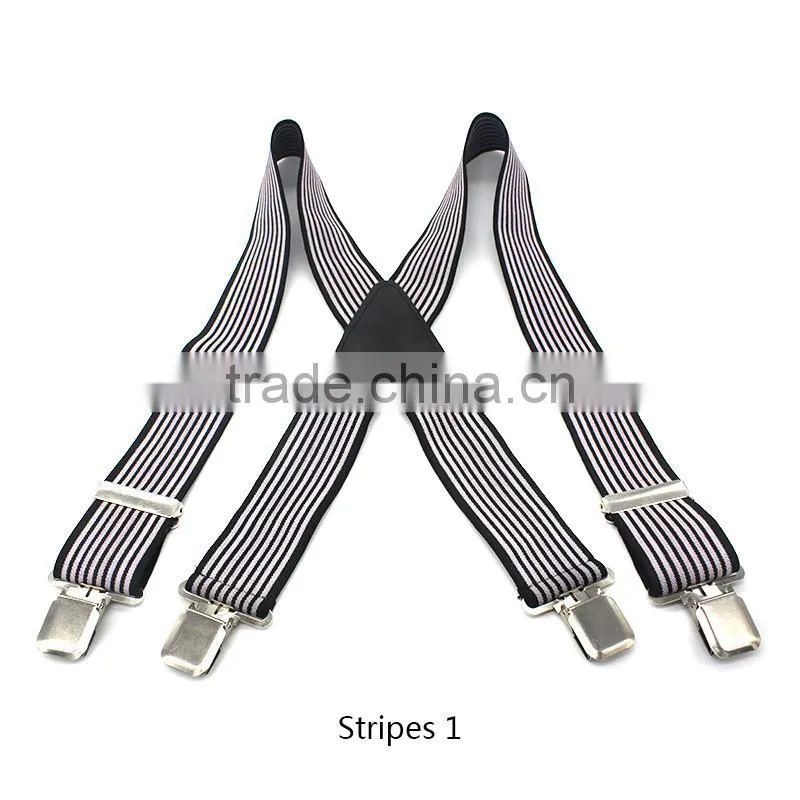 50mm Wide Mens Gentles Braces Plain Heavy Duty Durable Suspender Elastic