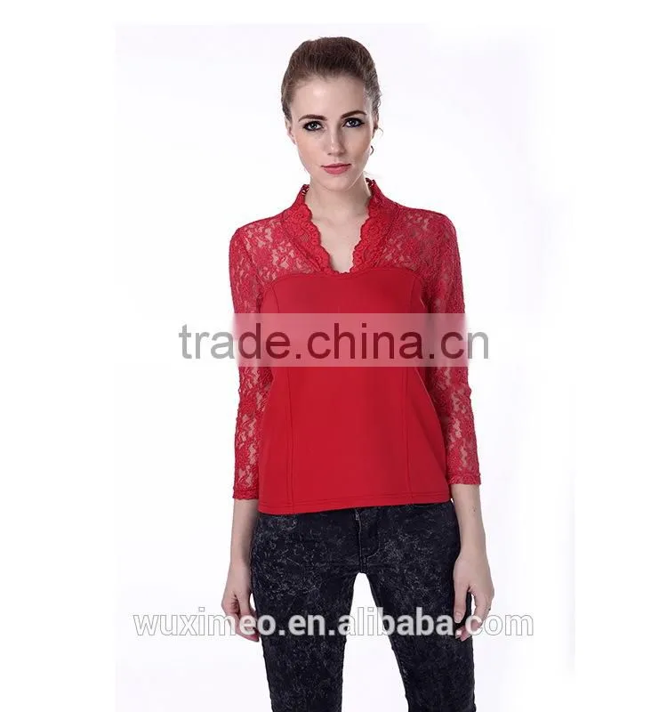 China Most popular top sell patterned blouse for lady