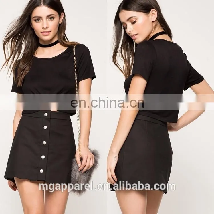 Fashion women shirts and tops latest short sleeve tied front woman top