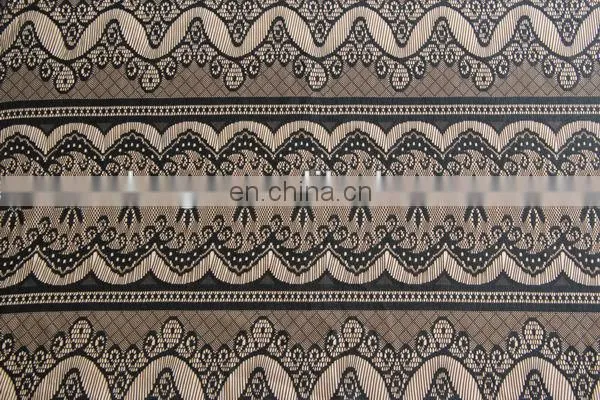 Knit polyester with flower pattern lace coated