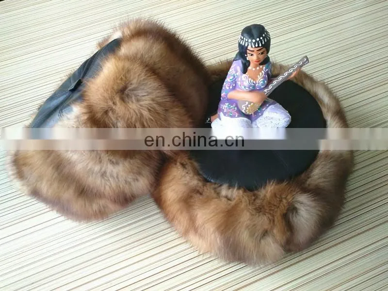 Musquash round fur hat flatcap with Russian style
