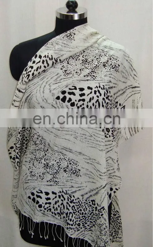 Pashmina Wool ,Silk Pashmina wool printed scarf