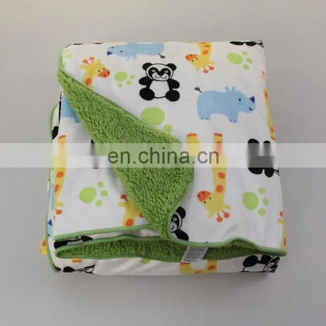 2017 Promotional Double-sided Soft Fluffy Fleece Blanket For Baby