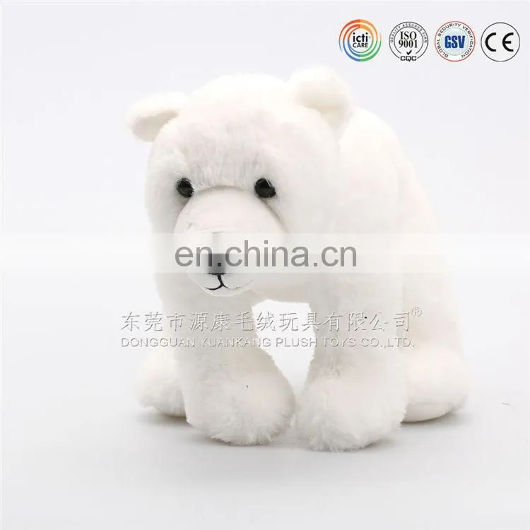 OEM/ Custom design super soft Velboa material stuffed white polar bear with scarf