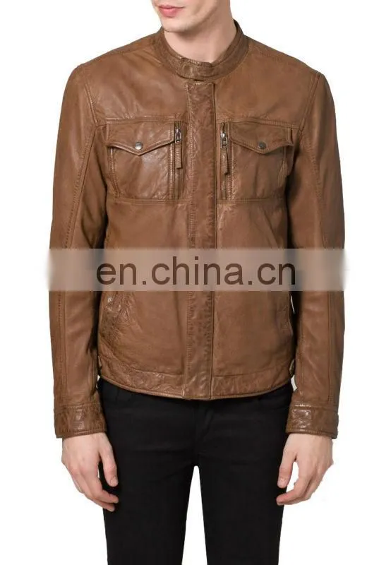 Soft smooth lamb skin leather jackets