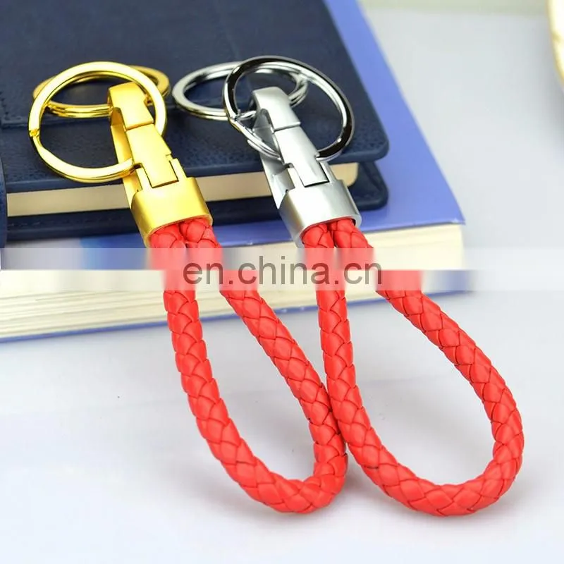 Hot sale pu woven wristband key chain/keychain