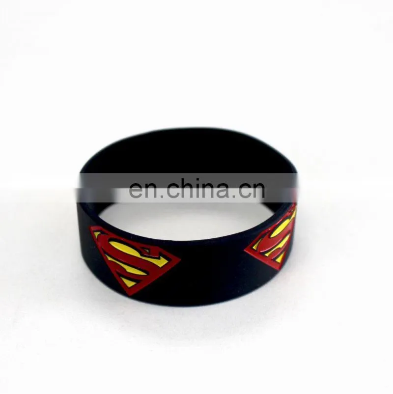 Cartoon printed wide silicon bracelet/wristband