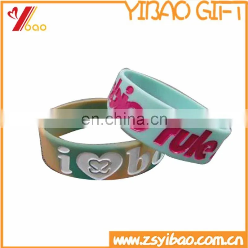 Custom printed/embossed/debossed logo Silicone Wristband/bracelets for promotional