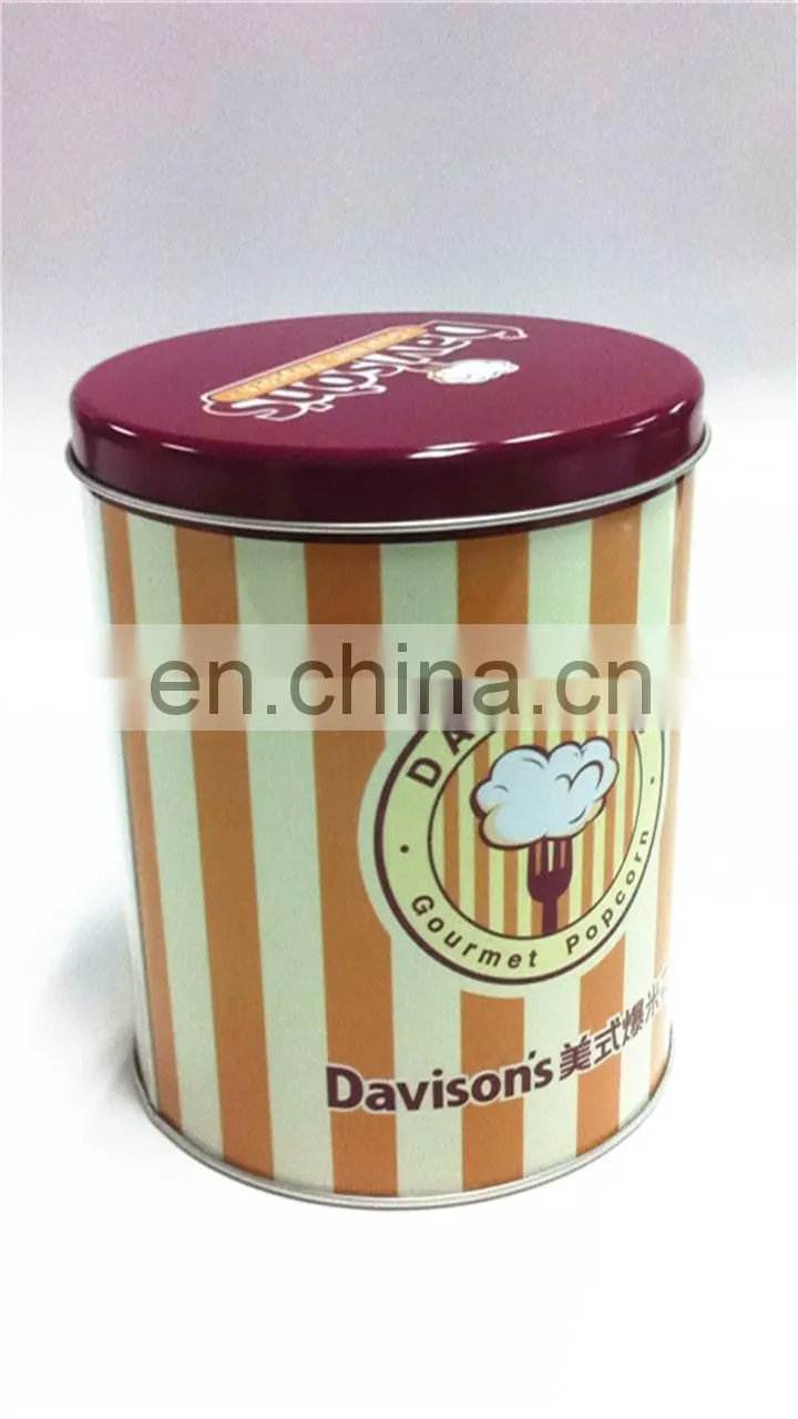 Small Round Popcorn Tin Box