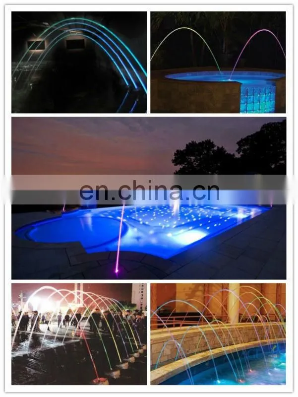 Laminar water jet swimming pool fountains