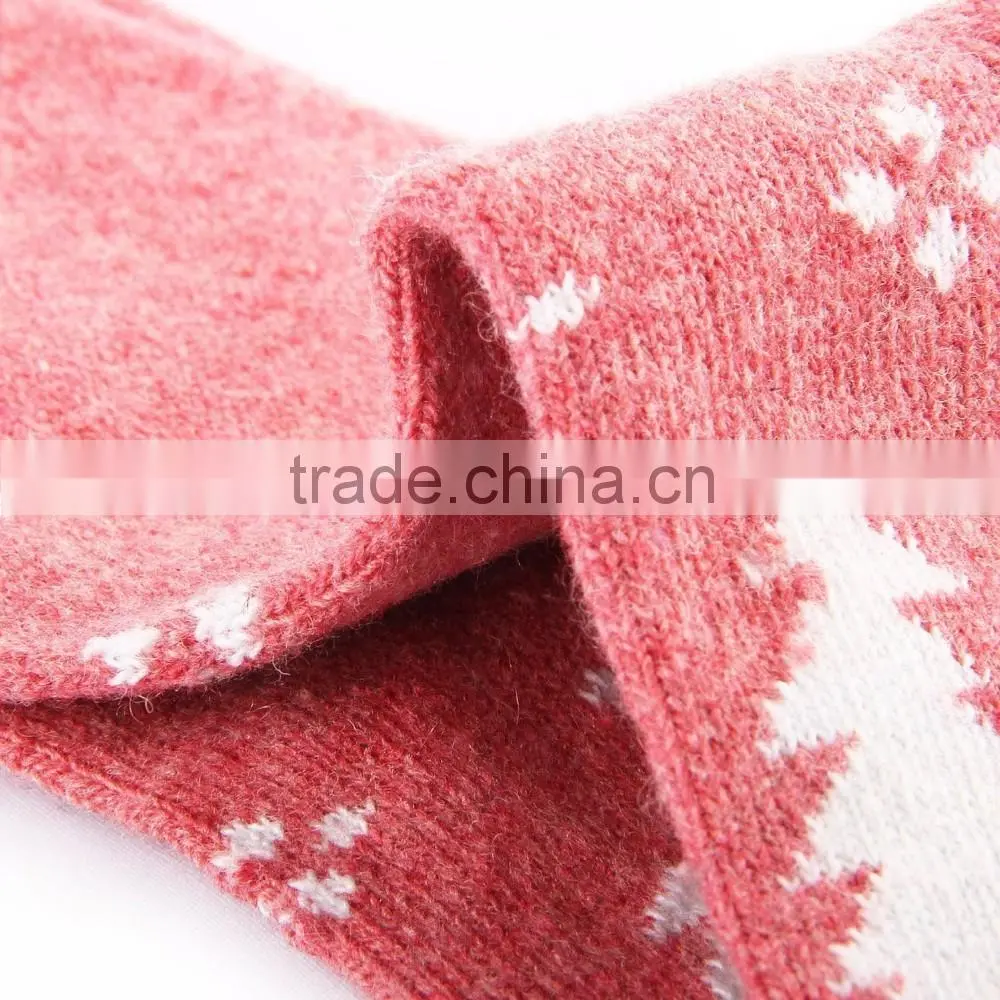 women's Christmas snowflake sparring jacquard pattern fleece wool knitting socks