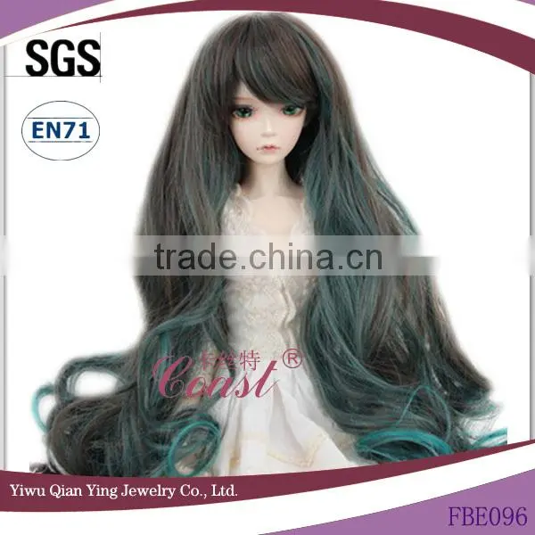 fashion beautiful mixed color extra long bjd wigs