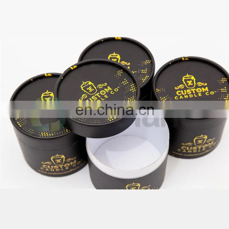 Custom Black Round Gift Box Packaging For Candle