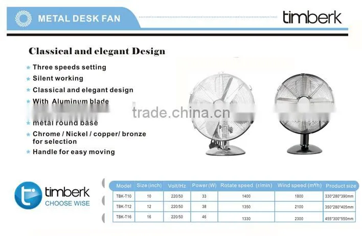 10" inch antique table desk fan / retro fan