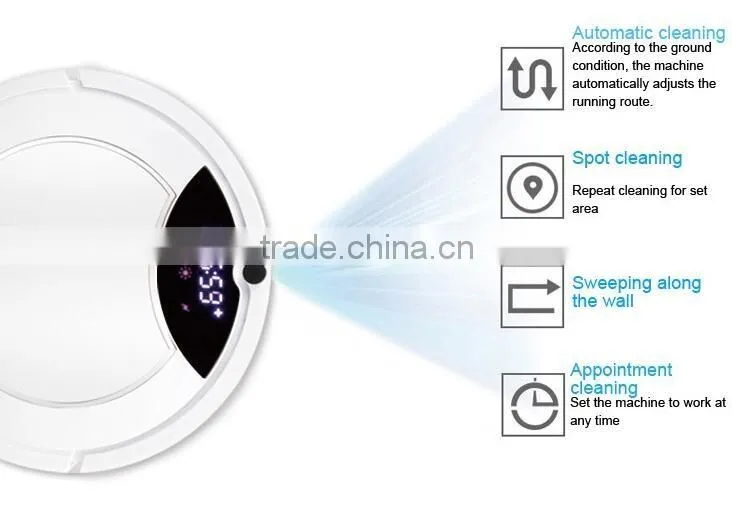 2016 new arrival Robot Vacuum Cleaner dry and wet anti falling robot OEM factory
