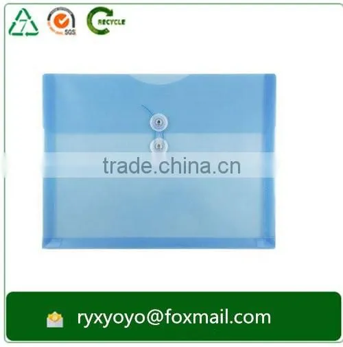 promotional a4 size pp plastic popper document wallet with back pocket