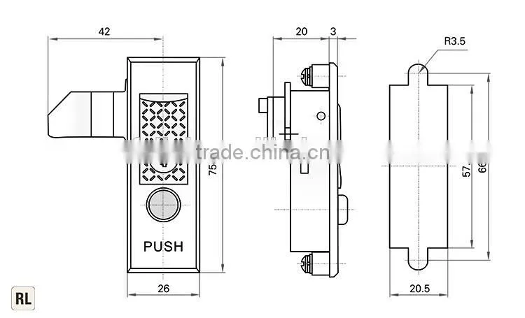 CE Rohs 2015 new Padlockable Swing Handle button Plane Lock