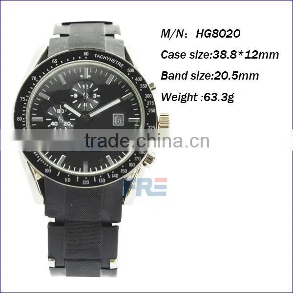 2014 new design alloy case silicone strap black watch women watch
