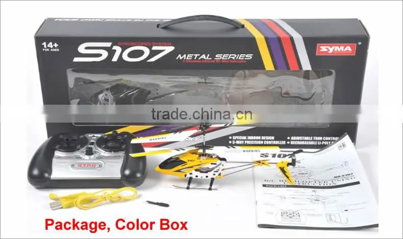 China Manufacture Syma S107G metal 3 CH RC Helicopter RTF Helicopter Remote Control Toy