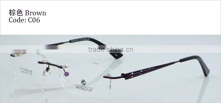 Semi-rimless half titanium wholesale high quality fashion spectacle frame for men