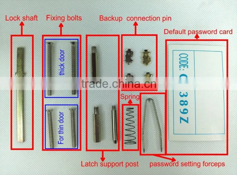 OSPON mechanical keyless entry glass door lock stain chrome OS25A