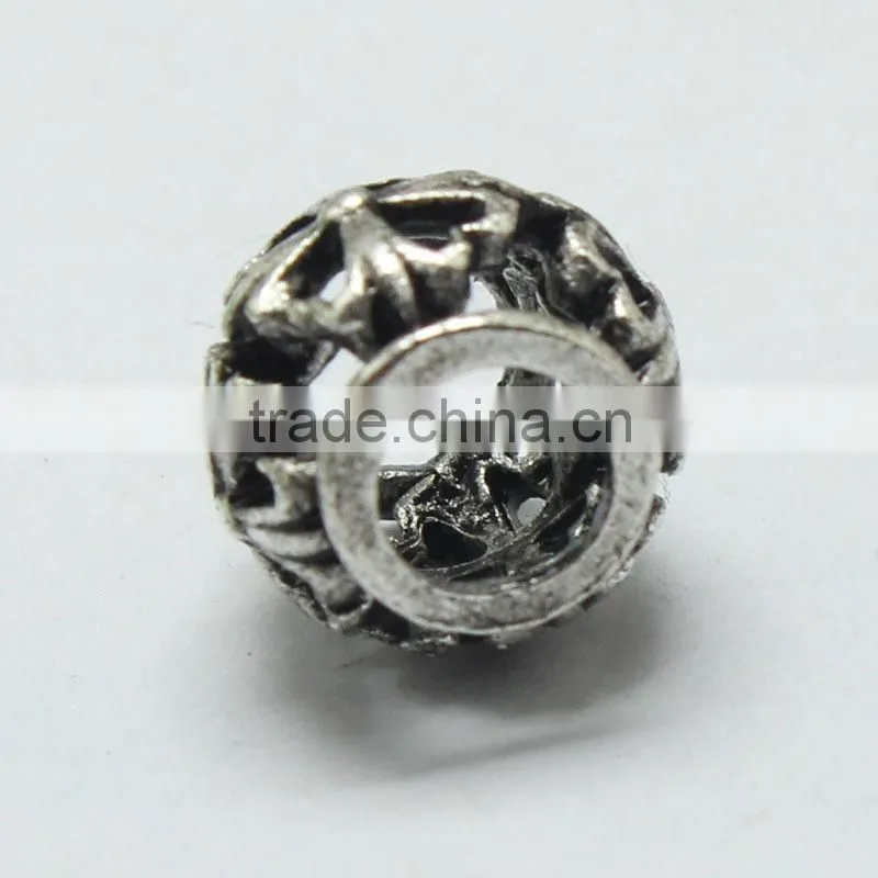 Pdora Europe America Style Bracelets Large Hole Beads Accessories, DIY Hollow Metal Beads Jewelry