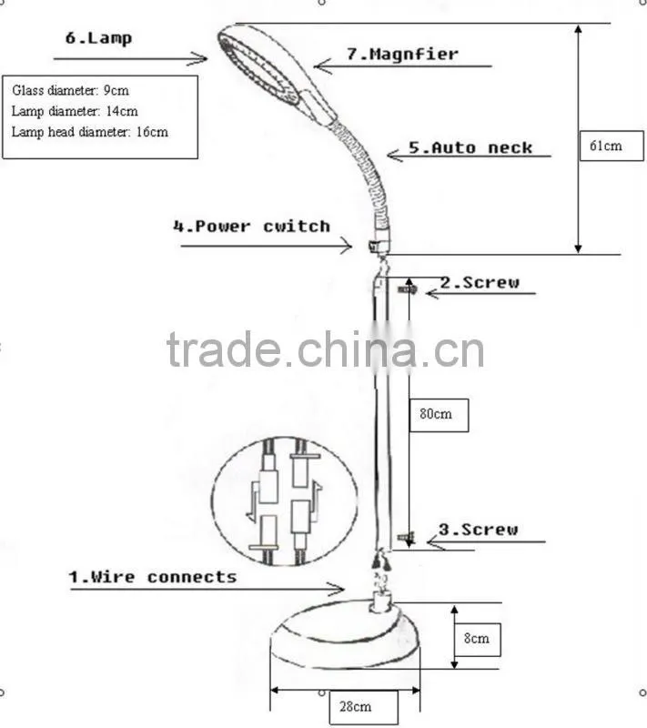 VY-206L Floor Staning Magnifying Lamp For Nail Art