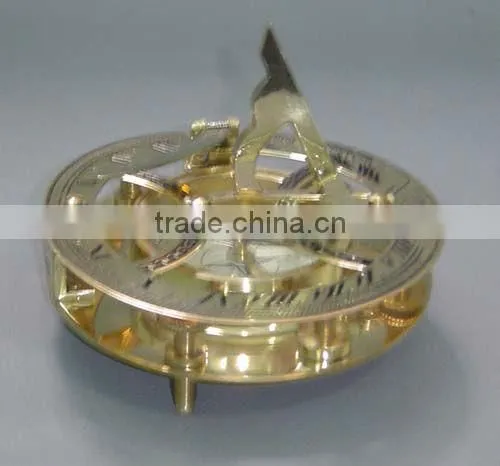 Nautical brass sextant in triangle