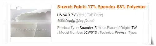 90% Polyester 10% Spandex Cloth Dress Fabric