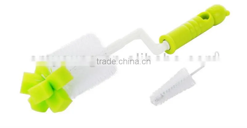 guangzhou kitchen brush baby bottle top brush 360 degree rotation sponge brush