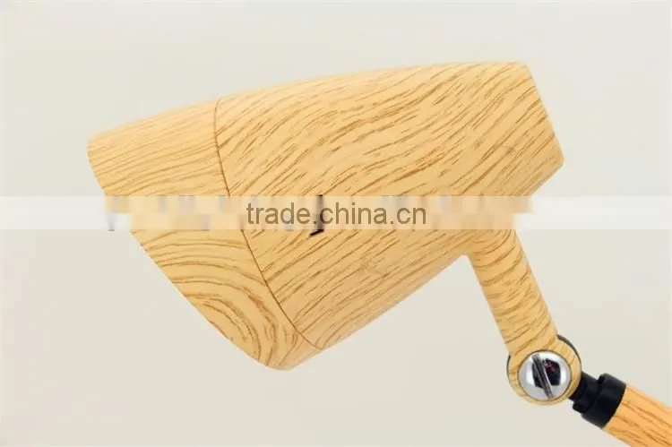 7W adjustable metal led table lamp with dimming function JK836-Wood natural woodtable lamp exporter